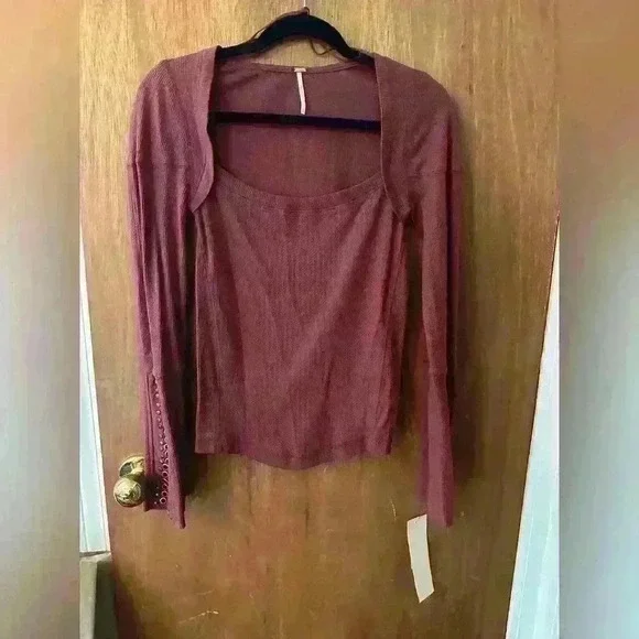 Free People A Little Unruly Top in Red Jasper Size Small - Picture 6 of 10